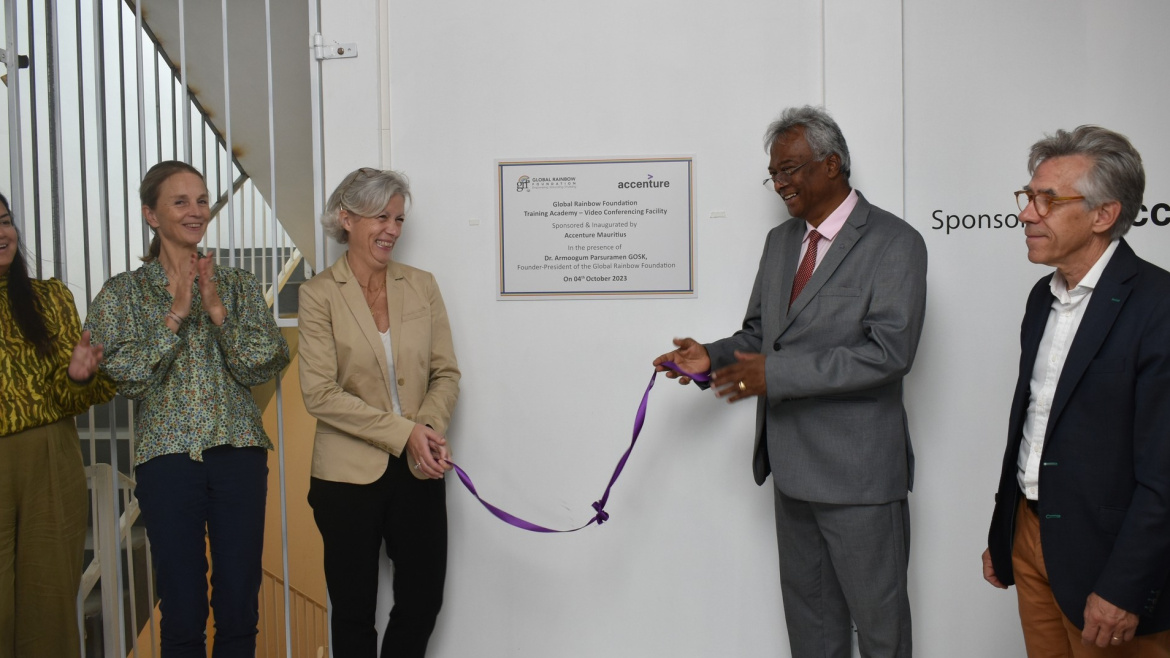 La Global Rainbow Foundation (GRF) a inauguré sa toute nouvelle Salle de Formation par Vidéoconférence, en partenariat avec Accenture Careers in Mauritius.